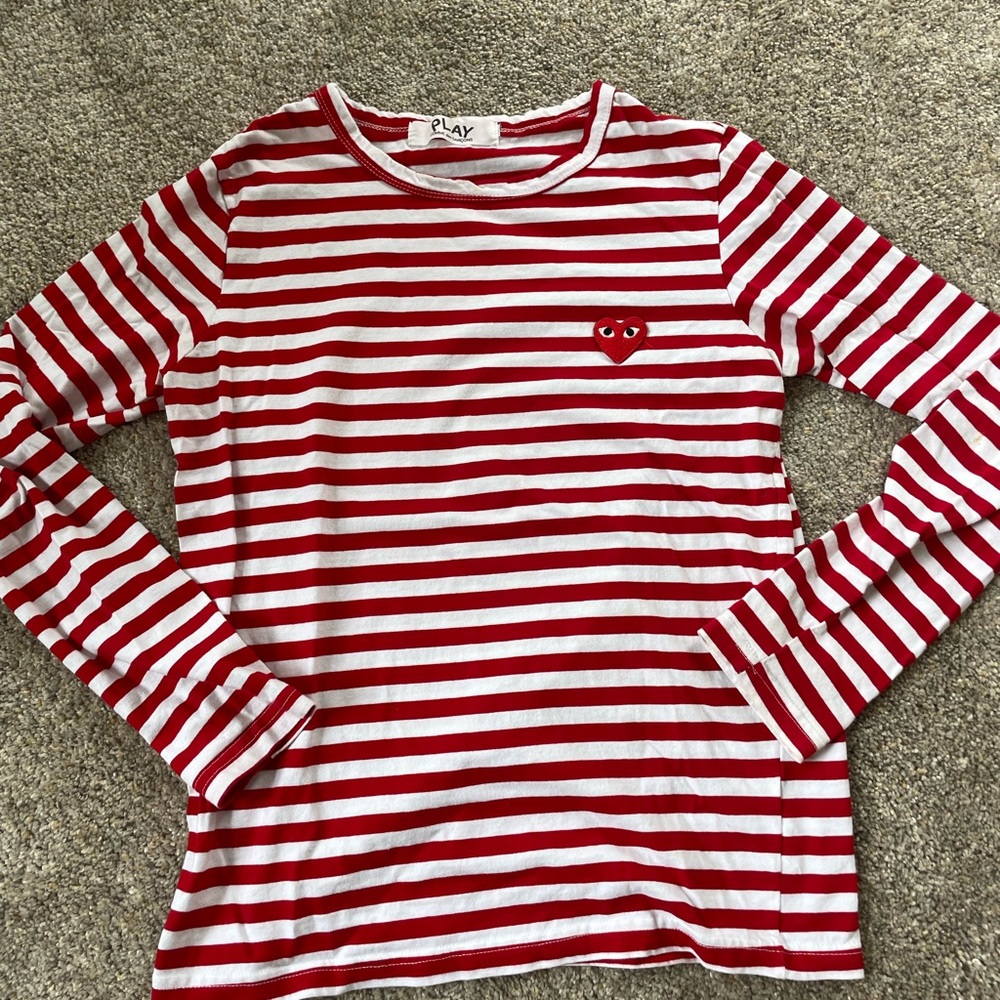 REAL comme de garçon striped tee!!